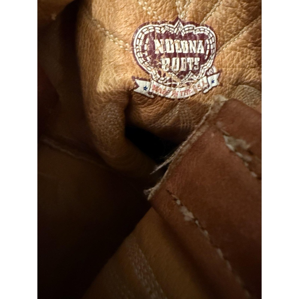Vintage Nocona Men's 9.5D Tan Leather Western Cowboy Boots Soft Leather - Picture 11 of 13